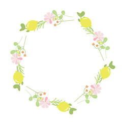 レモンと花のかわいいフレーム