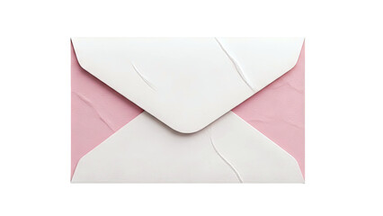 Closed Off White Envelope on Pink Textured Background