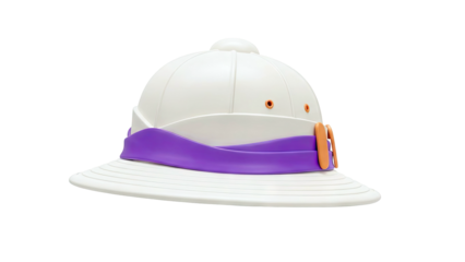 Pith helmet with purple band