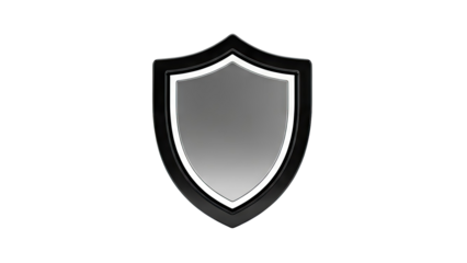Glossy Black and Silver Shield Emblem