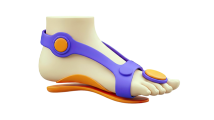 3D Foot with Orthotic Sandal and Toe Separator