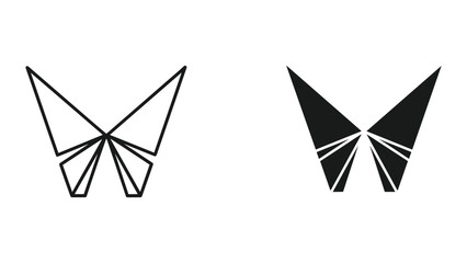 Geometric butterfly designs in black and white