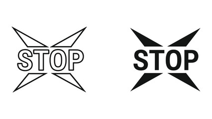 Stop sign illustration with different styles © Fahad