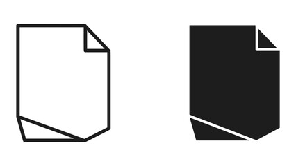 Simple document icon set in black and white