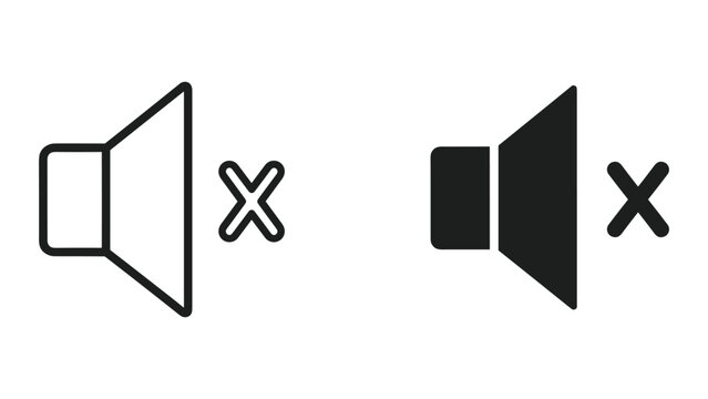 Mute speaker icon indicating silence or no sound