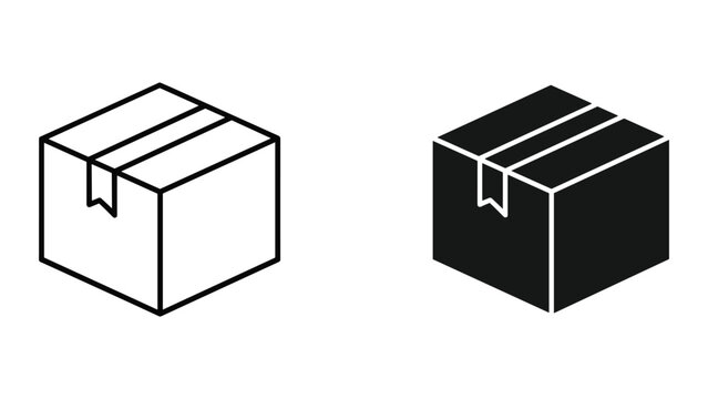 Simple black and white package illustration