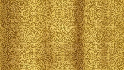 Golden Islamic Calligraphy Pattern Seamless Texture Background