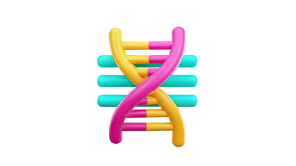 Colorful 3D DNA Double Helix Model