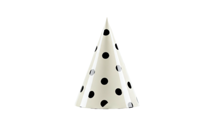 Cream Polka Dot Party Hat