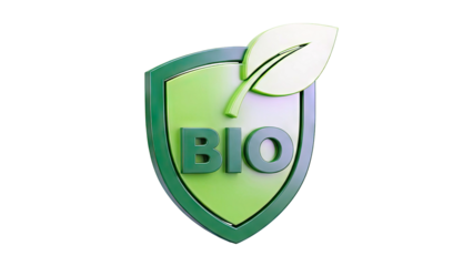 Green Bio Shield with Leaf Icon
