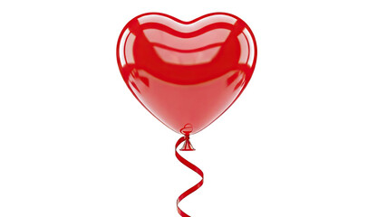 Single Red Heart Balloon with Ribbon