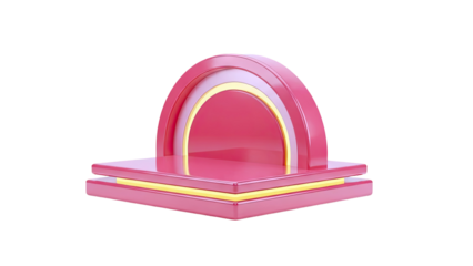 Modern Geometric Podium with Pink and Gold Accents