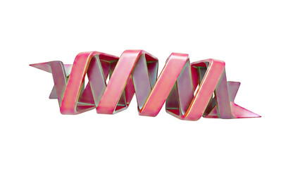 3D Red Ribbon Spiral