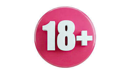 18+ Symbol on Pink Circle