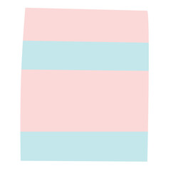 Obraz premium Pastel pink and teal horizontal striped block sticker for bullet journals, web banners, or minimalist feminine branding.