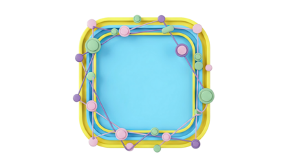 Abstract Geometric Design with Pastel Circles and Lines