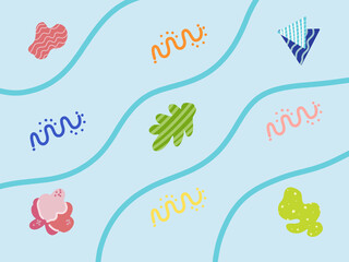  Cute geometric and organic shapes pattern