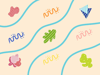  Cute geometric and organic shapes pattern