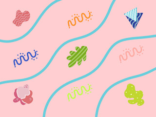  Cute geometric and organic shapes pattern