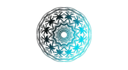Intricate Mandala Design with Swirling Patterns in Black and Blue Tones for Artistic Inspiration