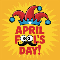 April Fools Day Joker Hat Illustration