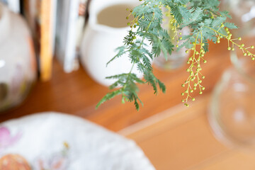 花,北欧ビンテージの本棚,インテリア,部屋