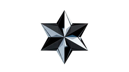 Glossy Black Six-Pointed Star