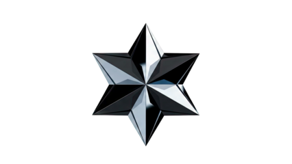 Glossy Black Six-Pointed Star
