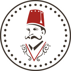 Traditional Man with Red Fez Logo