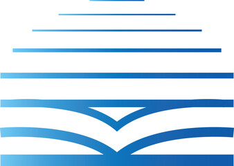 Abstract Book Logo with Gradient Blue Lines