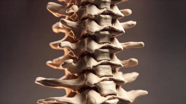 Spine Anatomy: An intimate look at a detailed spine, showcasing each vertebrae in perfect clarity and highlighting the intricate structure of the human body.