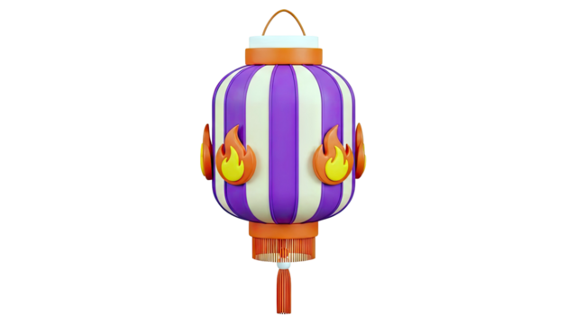 3D Cartoon Lantern with Fire Embellishments - Powered by Adobe