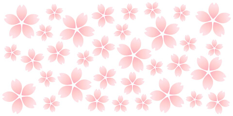 ピンク色の桜の花の背景素材イラスト