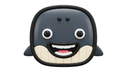 Happy Cartoon Whale Emoji