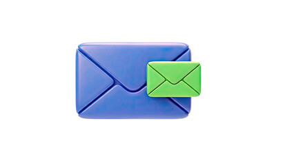 3D Blue and Green Email Icon