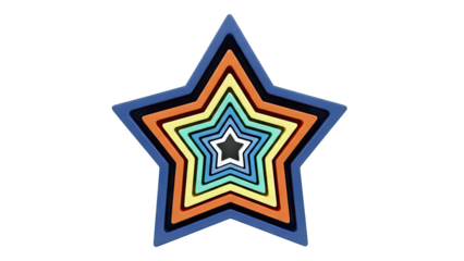 Nested Star Shapes with Multiple Colors