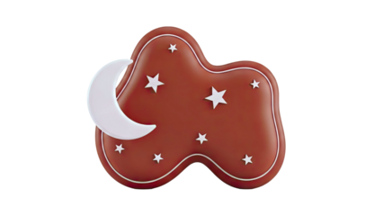 3D Rendering of a Cloud-Shaped Eye Mask with Moon and Stars