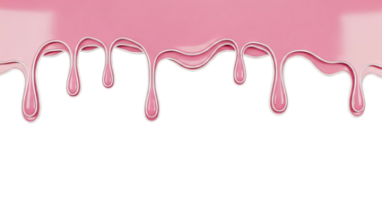 Pink liquid dripping from top edge