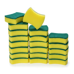 Stacked Kitchen Sponges for Cleaning
