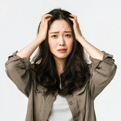 young woman with headache