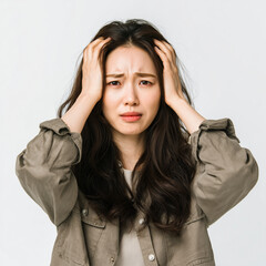 young woman with headache