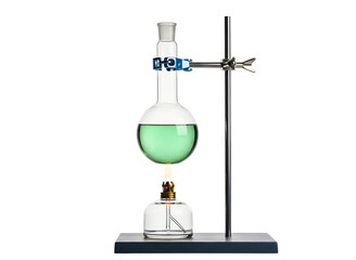 Chemical heating setup isolated on transparent background