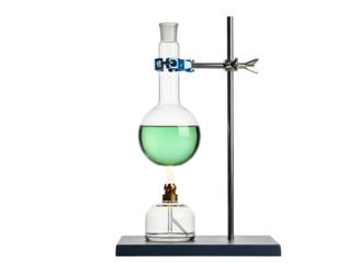 Chemical heating setup isolated on transparent background