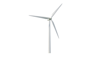Wind turbine and trees isolated isolated on transparent background