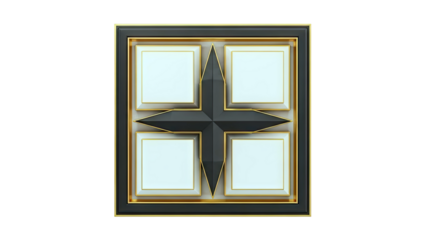 Geometric Star Frame with Four Square Panels