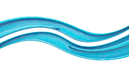 Blue wave curves on white background