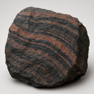Contains streaks or layers enriched in magnetite lending the roc
