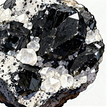 Dominated by dark well crystallized biotite this rock presents a
