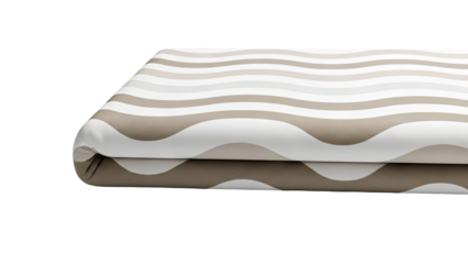 Folded Fabric with Beige and White Wavy Stripes