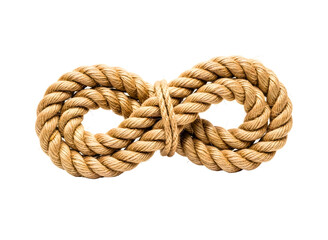 Obraz premium Rope tied in infinity symbol isolated on transparent background